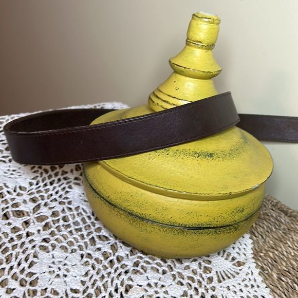 Men’s Brown Genuine leather Belt, medium - Picture 4 of 9